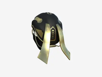 SciFi Ninja Mask A06 Black Gold - Character Design Fashion Low-poly 3D model