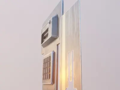 Door electric lock keypad and card reader Low-poly 3D model