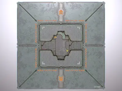 PBR Sci-Fi Spaceship Texture 31 Low-poly 3D model