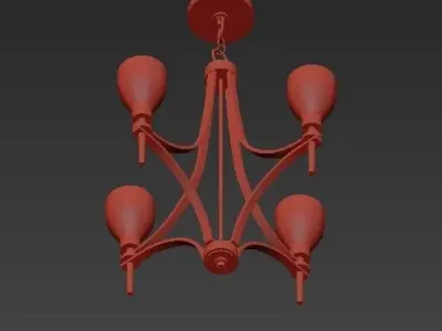 Hex 26 12 Wide Warm Antique Brass 6 Light Chandelier 3D model