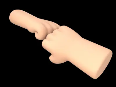 Fist Bump Icon v1 003 Low-poly 3D model