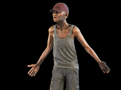 Homeless Person Jerry Low-poly 3D model