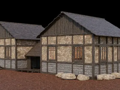 Medieval Village Asset 08 - 4K Textures Game Ready Low-poly 3D model