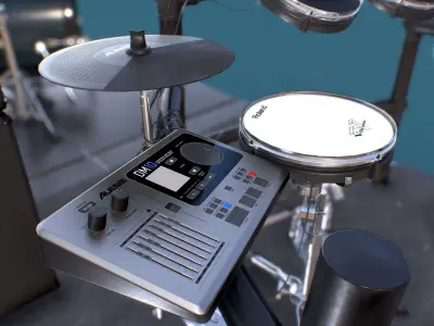 Just a Couple of Drum kits Low-poly 3D model