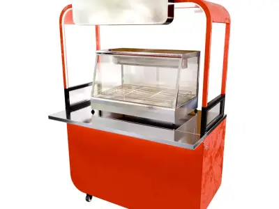 Food cart with food display 3D model