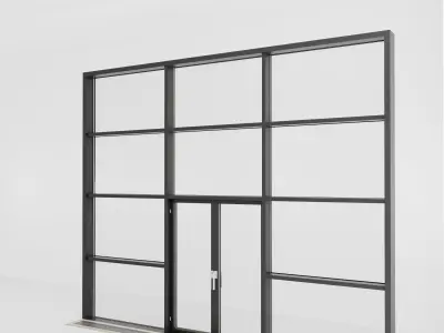 Panoramic glazing Stained glass 32 Low-poly 3D model