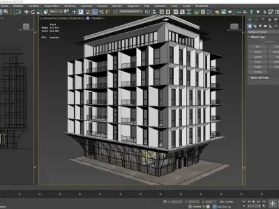 3D Residential small geometrical building SG1 3D model