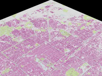 Beijing City Building White Models Terraces Terrain 3D model 3D model