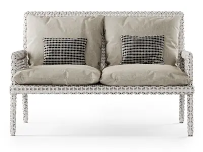 Rattan two-seater sofa DR52  3D model