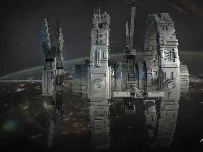 Sci-Fi Space Station 3D model get