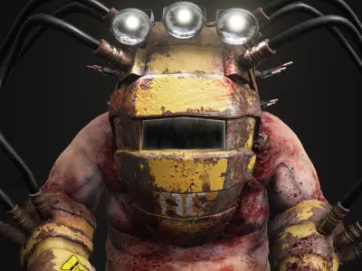 Sci-fi Cyber Victim 6 Low-poly 3D model