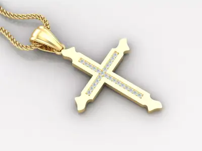 High Cross Pendant Light Gold 18K 4CP012 3D print model