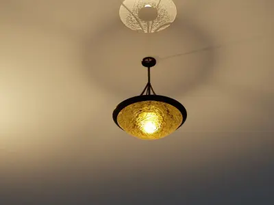 Ceiling Light with fancy glass Free 3D model
