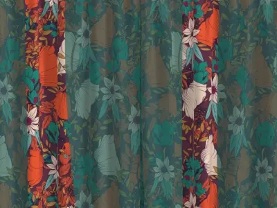 Curtain Low-poly 3D model