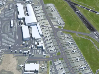 Cape Town Airport 15km Low-poly 3D model