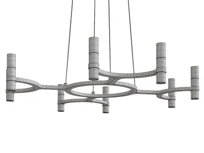 Nexus LED Chandelier Low-poly 3D model