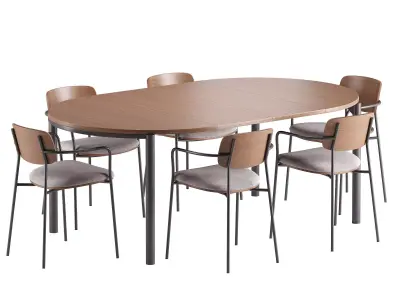 Maureen Chair and Montuiri Extendable Table 2017 3D model