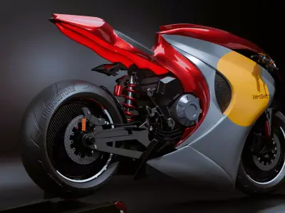 Futuristic Concept Motorcycle 3D model