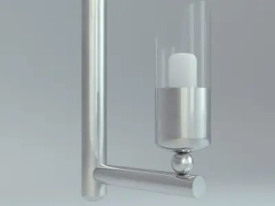 Wall Lamp Single Silver 2 3D model