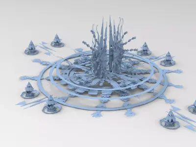 Grand Nile Utopia Temple city 4  Low-poly 3D model
