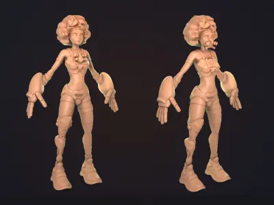 Sci-fi Girl - basemesh high-poly sculpt  3D model
