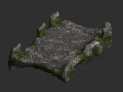 Stone Bridge - Moss Low-poly 3D model