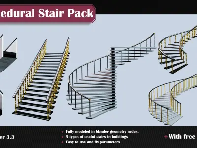 Procedural Stair Pack 3D model