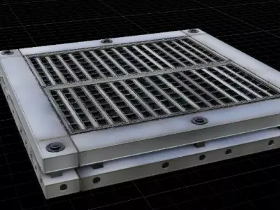 Modern Floor Air Vent Grille Game And Interior 3D Model Low-poly 3D model