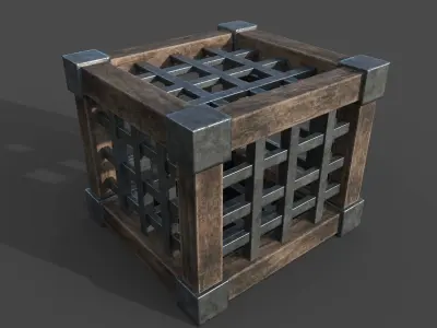 Old Wooden Box Low-poly 3D model get