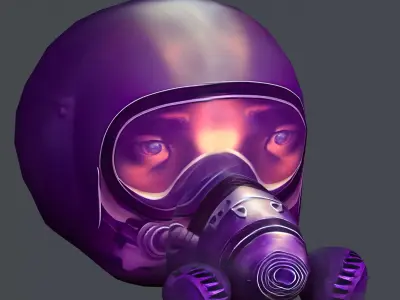 Gas mask helmet scifi Low-poly character art game space Low-poly 3D model order