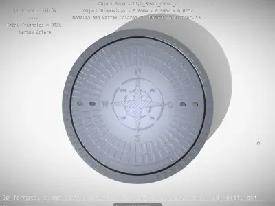 Sewer Cover 4 High-Poly 3D model