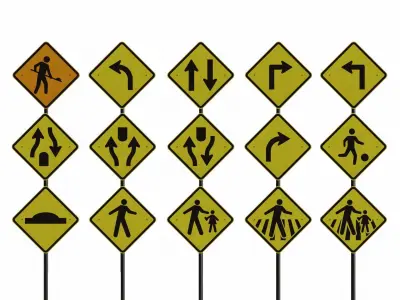 Road Sign - PT-BR Collection Vol 1 3D Model Pack
