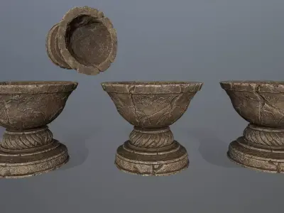 angel fountain Low-poly 3D model