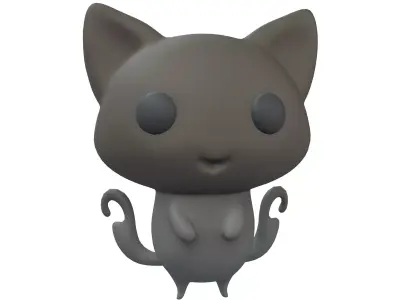 Double Tail Cat Ghost Character v1 004 Low-poly 3D model