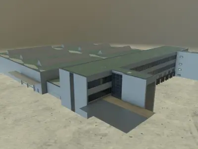 EDDB Hangar 2 Low-poly 3D model