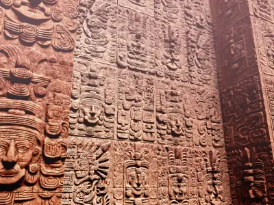 High poly Yellow Mayan Temple Wall 230719 3D model