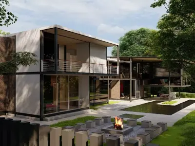 Casa Scene-villa-modern house 3D model 37