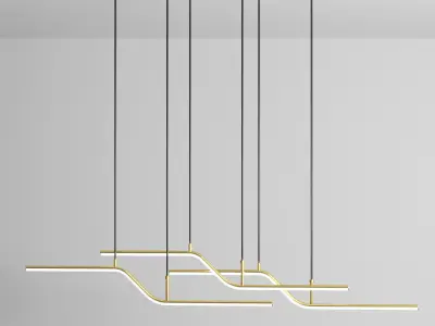 LED Pendant Light Kitchen Island Light Modern Black Gold Low-poly 3D model