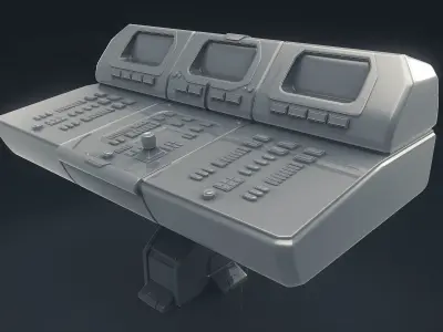 3D Scifi Computer Workstation 3D model