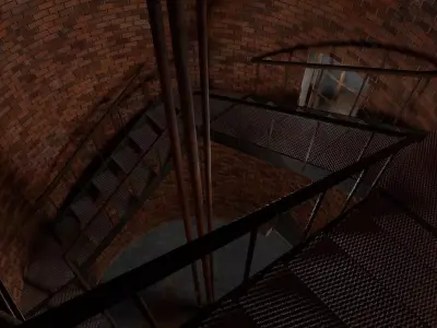 Water tower Low-poly 3D model 14