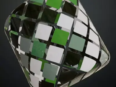 Greenish Glass Window Transparent PBR Seamless Texture