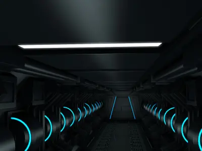 Sci fi Tunnel 3D model 9