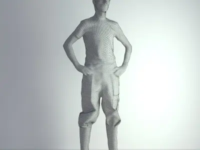 3D Scan Man Gardenner Worker 011  3D model