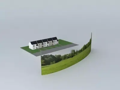 Terraced houses Free 3D model