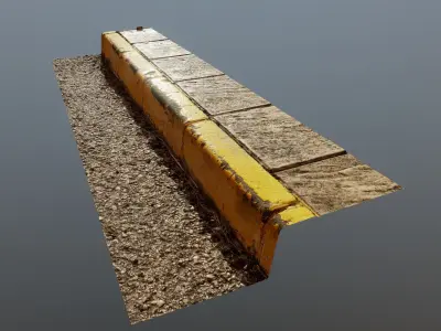 Pavement edge photoscanned 3D model