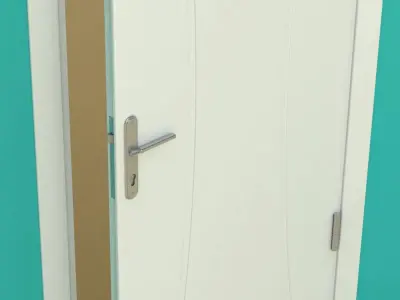 Door-3 door open on wall 3D model