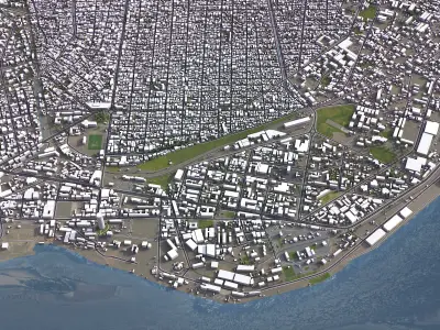 Brazzaville - City 3D Model Low-poly 3D model
