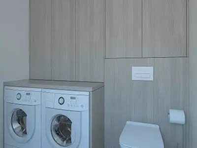Beautiful toilet room with washing area 3D model