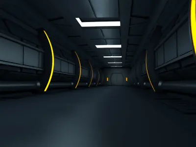Sci fi Corridor 3D model 21