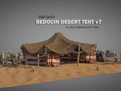Bedouin Desert Tent v7 3D model